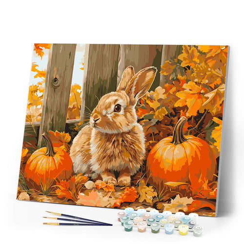 Paint by numbers kit Bunny and Pumpkins Figured'Art