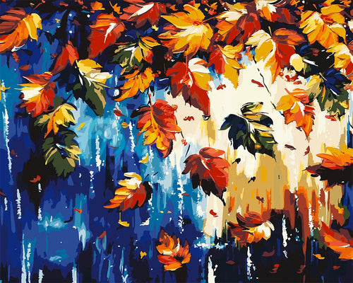 Paint by numbers kit Vibrant Fall Leaves Figured'Art