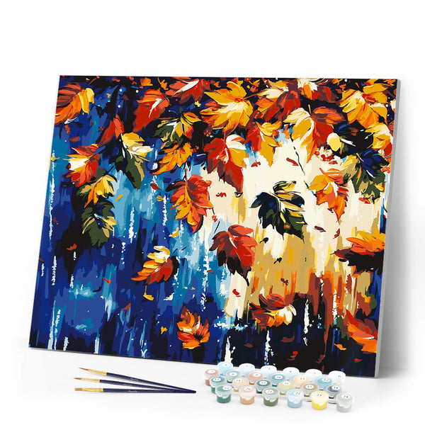 Paint by numbers kit Vibrant Fall Leaves Figured'Art