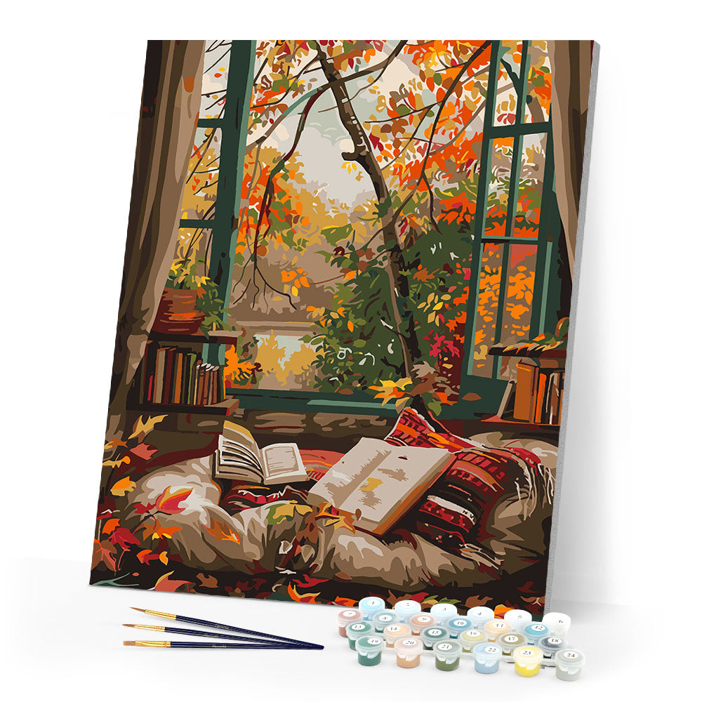 Paint by numbers kit Cozy Fall Reading Figured'Art