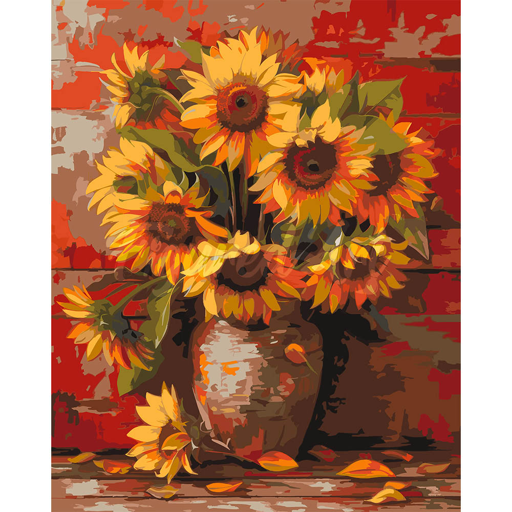 Sunflowers in Fall Vase