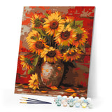 Paint by numbers kit Sunflowers in Fall Vase Figured'Art