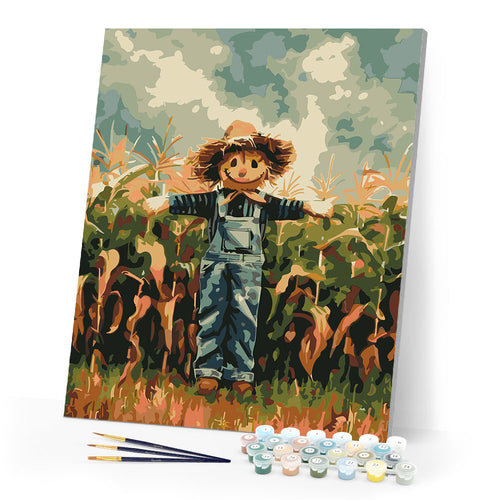 Paint by numbers kit Fall Scarecrow Figured'Art