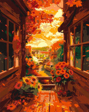 Load image into Gallery viewer, Paint by numbers kit Fall Balcony View Figured&#39;Art