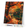 Paint by numbers kit Dog Walk in Fall Figured'Art