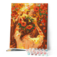 Load image into Gallery viewer, Girl with Fall Wreath