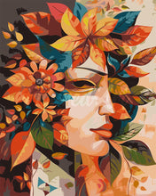 Load image into Gallery viewer, Paint by numbers kit Picasso-Inspired Fall Leaf Mask Figured&#39;Art