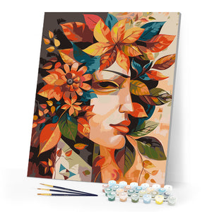 Paint by numbers kit Picasso-Inspired Fall Leaf Mask Figured'Art