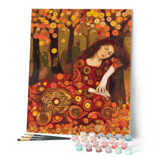 Load image into Gallery viewer, Klimt-Inspired Fall Lady