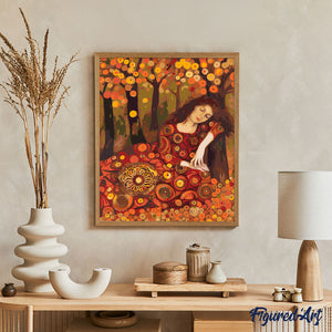 Klimt-Inspired Fall Lady