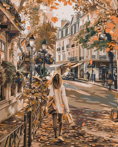 Paint by numbers kit Fall Day in the City Figured'Art