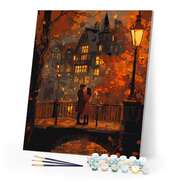 Paint by numbers kit Lovers’ Evening in Fall Figured'Art