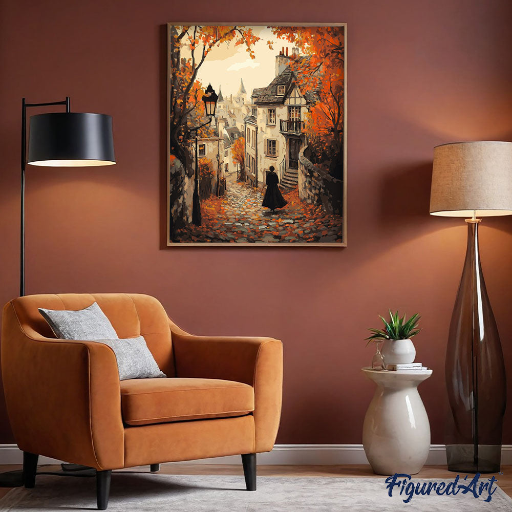 Paint by Numbers for adults - Old Town Fall Walk – Figured'Art