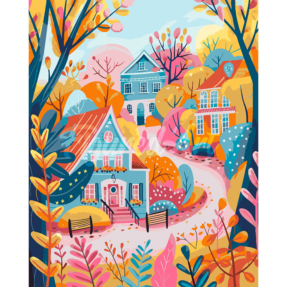 Colorful Fall Houses