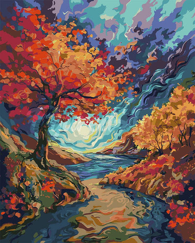 Paint by numbers kit Van Gogh-Inspired Surreal Fall Figured'Art