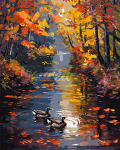 Load image into Gallery viewer, Paint by numbers kit Golden Pond in Fall Figured&#39;Art