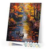 Paint by numbers kit Golden Pond in Fall Figured'Art