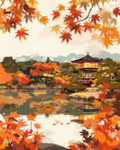 Load image into Gallery viewer, Paint by numbers kit Japanese Temple by Fall Lake Figured&#39;Art