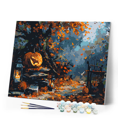 Paint by numbers kit Haunted Fall Gate Figured'Art