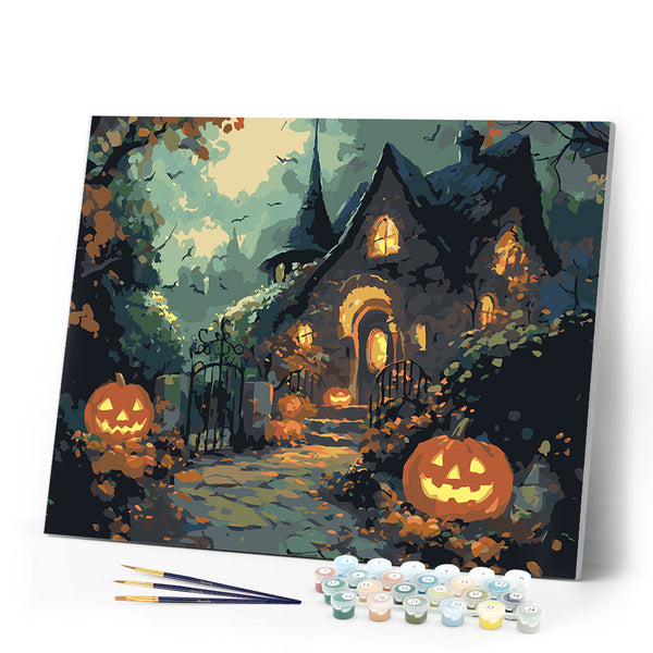 Paint by numbers kit The Spooky House Figured'Art