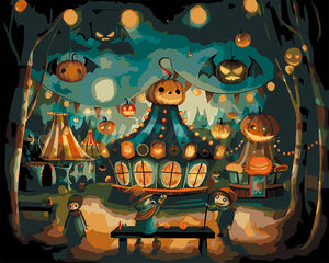 Paint by numbers kit Halloween Carnival Figured'Art