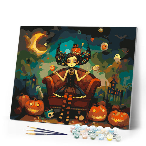 Paint by numbers kit Halloween Candy Princess Figured'Art