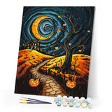 Paint by numbers kit Spooky Moonlit Path Figured'Art