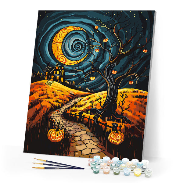 Paint by numbers kit Spooky Moonlit Path Figured'Art