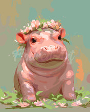 Load image into Gallery viewer, Paint by numbers kit for adults Baby Girl Hippo Figured'Art