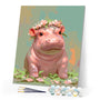 Paint by numbers kit for adults Baby Girl Hippo Figured'Art