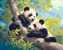 Load image into Gallery viewer, Paint by numbers kit Pandas on a Branch Figured&#39;Art