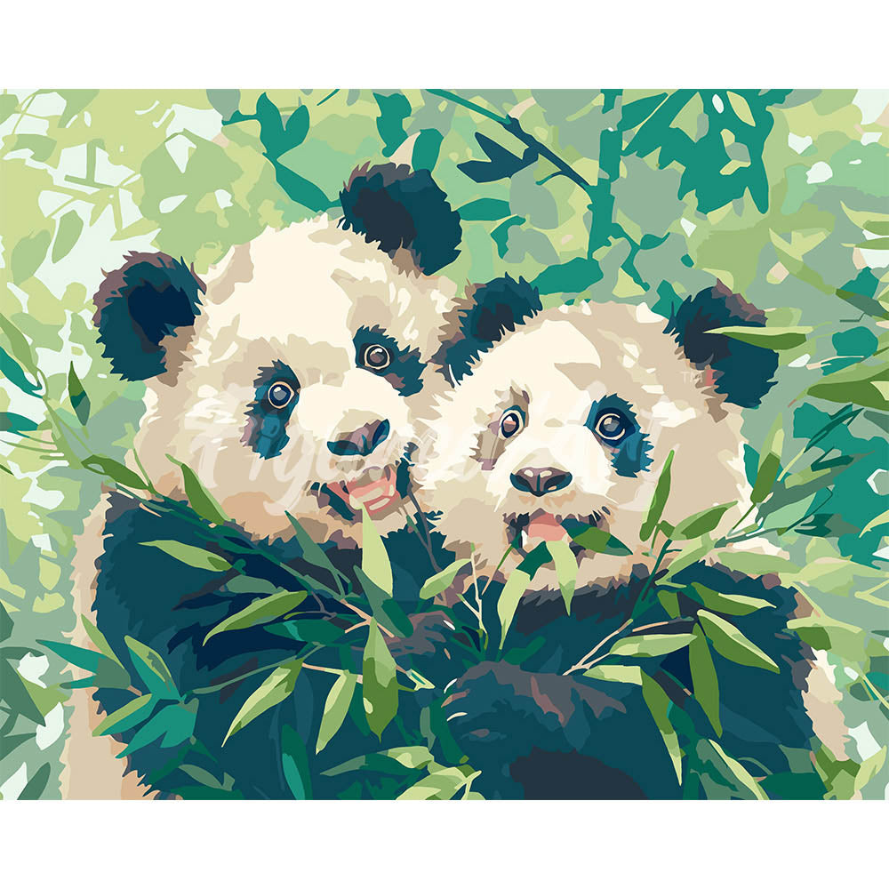 Pandas Eating Bamboo