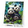 Paint by numbers kit Giant Panda Twins Figured'Art