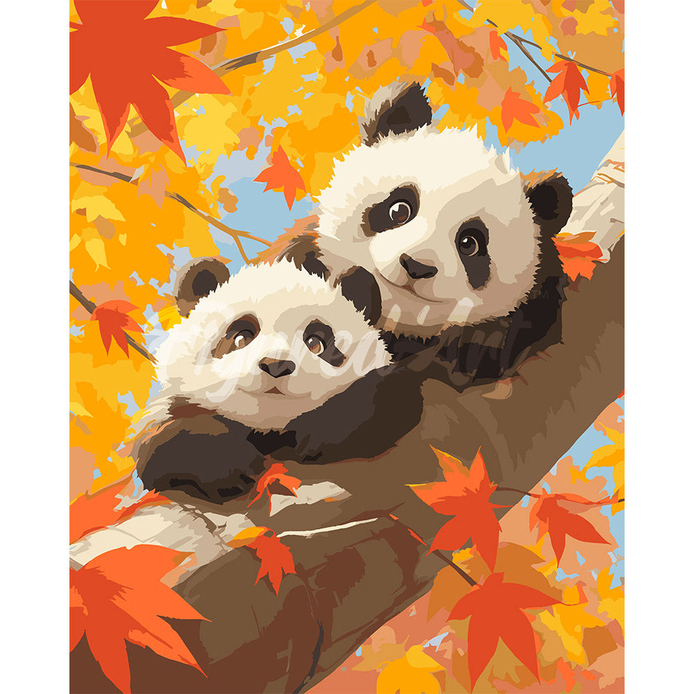 Panda Cubs in the Fall