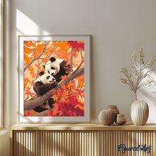 Load image into Gallery viewer, Panda Twins in the Fall