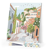 Paint by numbers kit Pastel Hillside Town Figured'Art