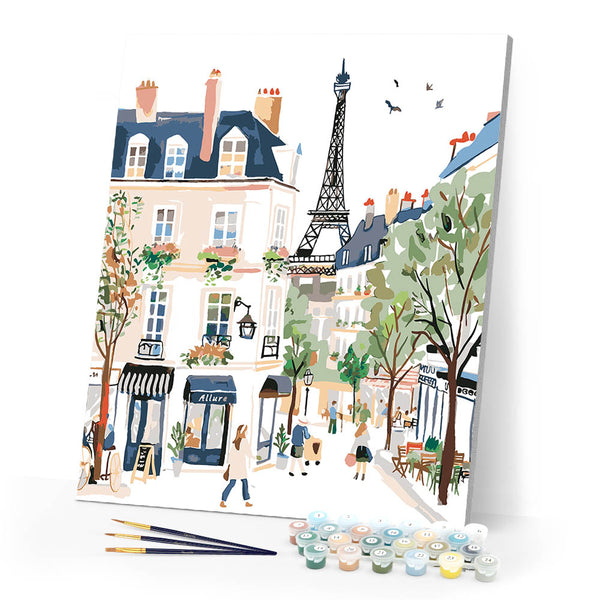 Paint by numbers kit Watercolor Paris Street Figured'Art