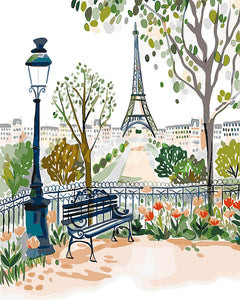 Paint by numbers kit Watercolor Paris Garden Figured'Art