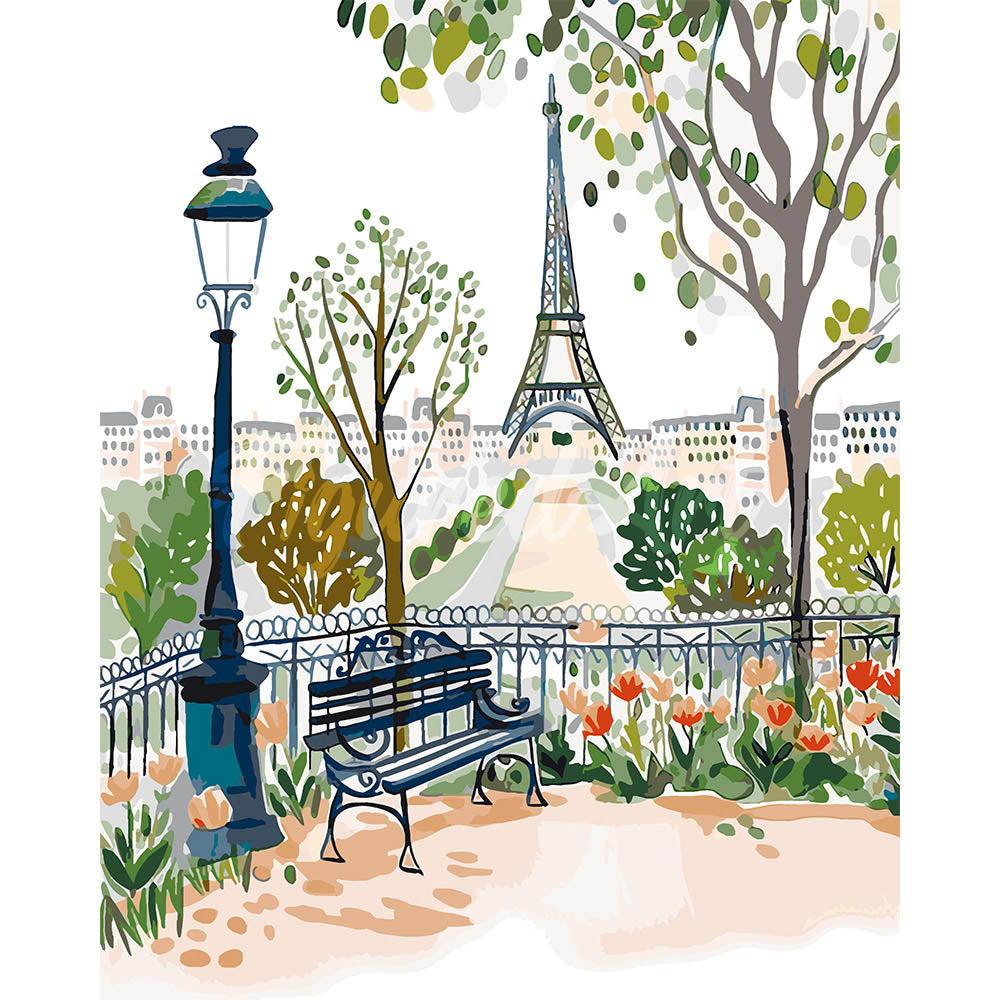 Watercolor Paris Garden
