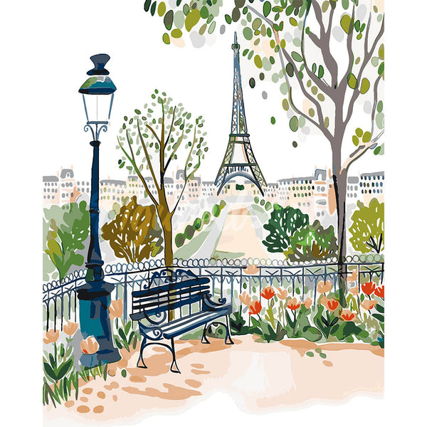 Watercolor Paris Garden