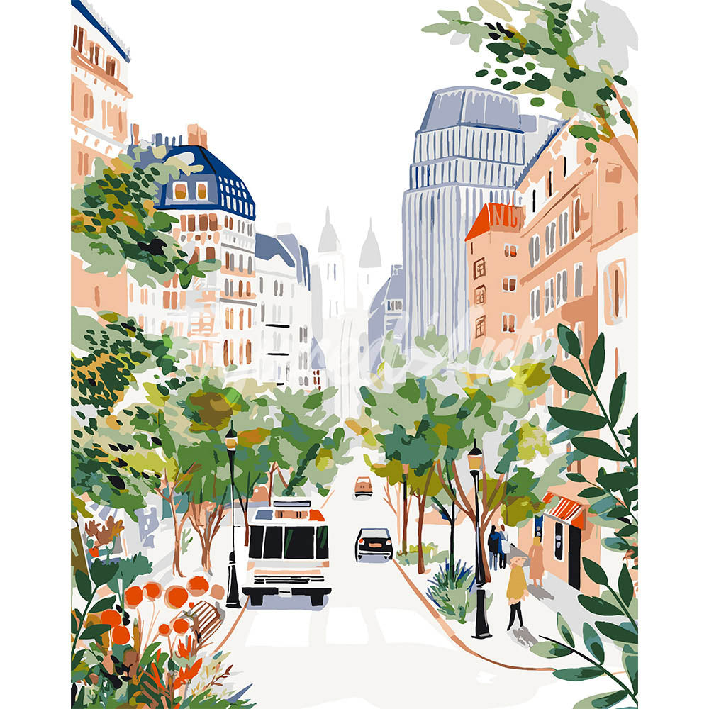 Watercolor City Boulevard