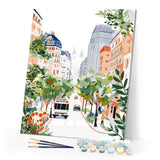 Paint by numbers kit Watercolor City Boulevard Figured'Art