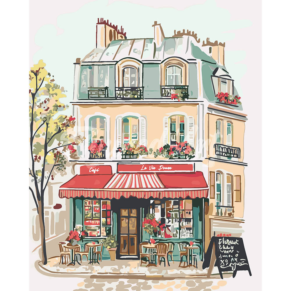 Paint by Numbers for adults - Café La Vie Douce – Figured'Art