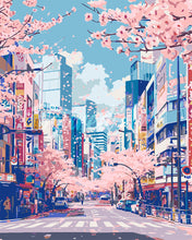 Load image into Gallery viewer, Paint by numbers kit Tokyo Cherry Blossoms Figured&#39;Art