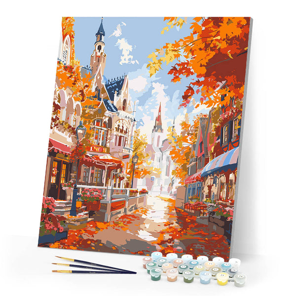 Paint by numbers kit Old Town Golden Season Figured'Art