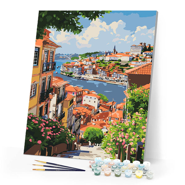 Paint by numbers kit Porto River View Figured'Art