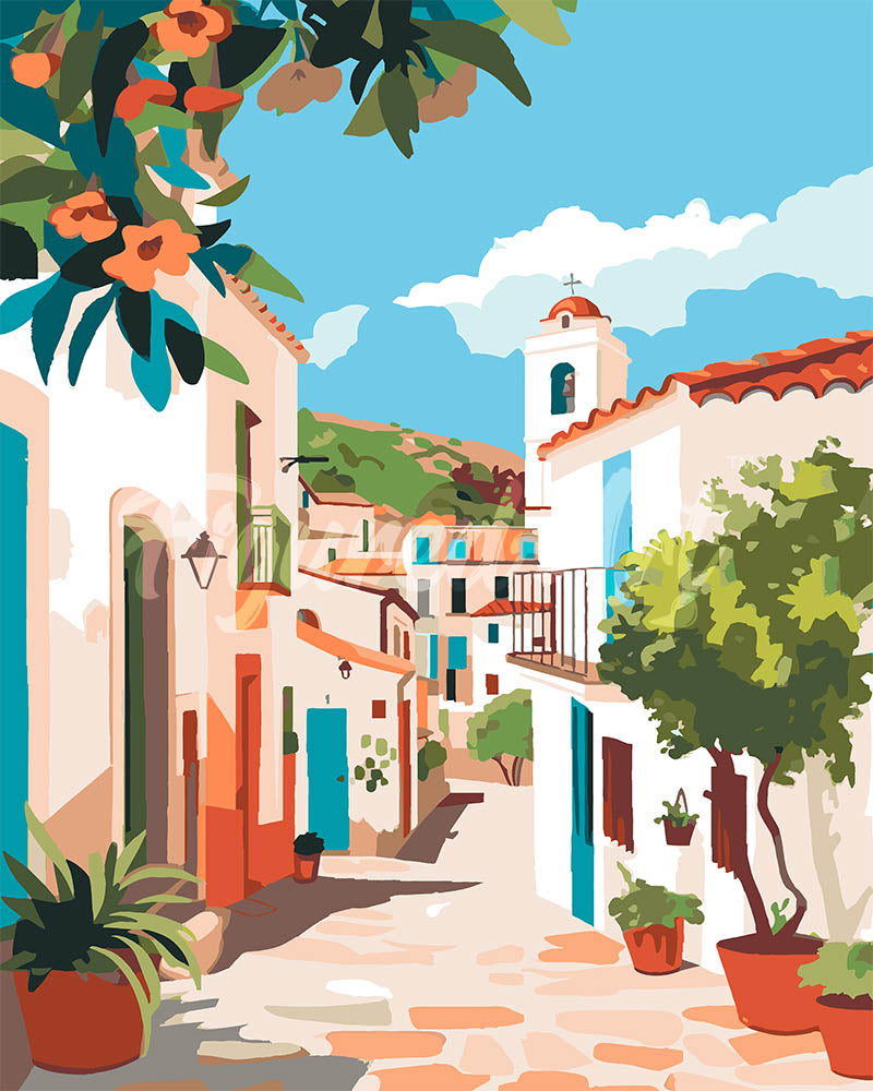 Paint by numbers kit Mediterranean Alley Figured'Art