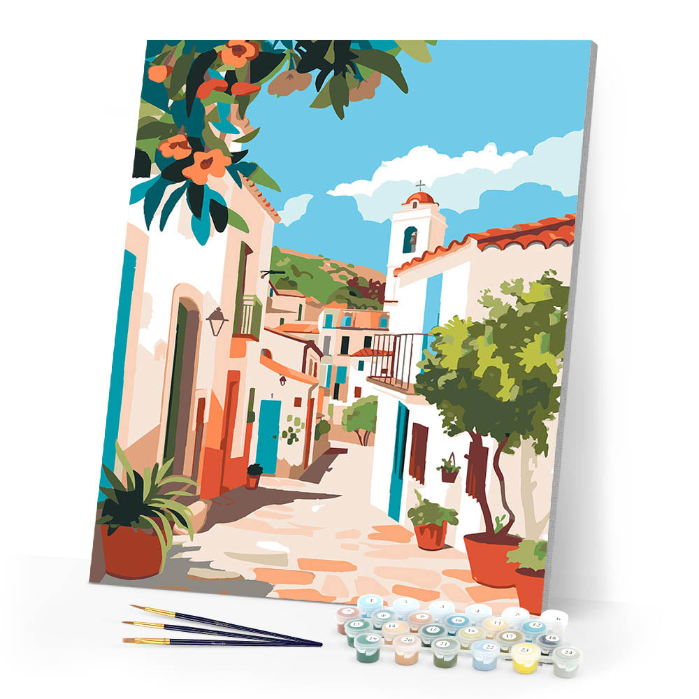 Paint by numbers kit Mediterranean Alley Figured'Art