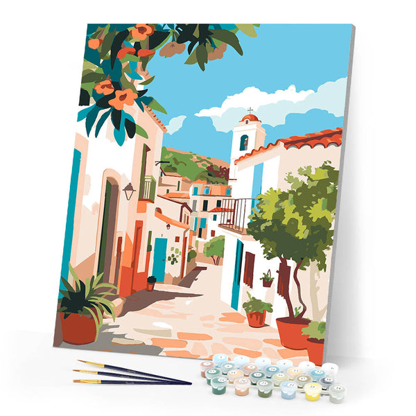 Paint by numbers kit Mediterranean Alley Figured'Art