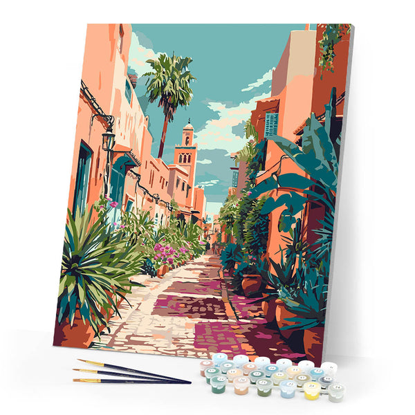 Paint by numbers kit Moroccan Alleyway Figured'Art